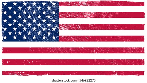 Grunge American flag.Vector flag of USA.