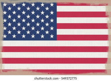 Grunge American flag.Vector flag of USA.