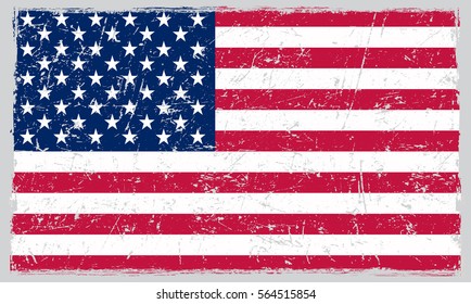 Grunge American flag.Vector flag of USA.