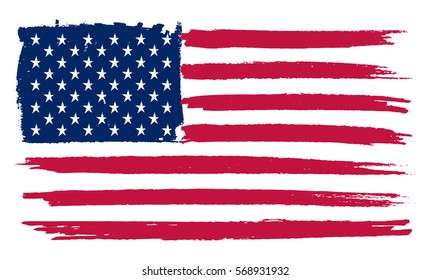 Grunge American flag.Vector flag of USA.