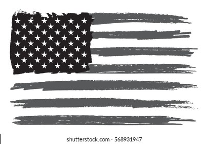 Grunge American flag.Vector flag of USA.