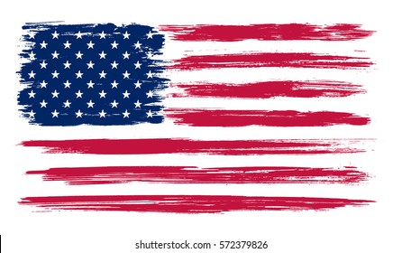 Grunge American flag.Vector flag of USA.