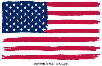 Grunge American flag.Vector flag of USA.