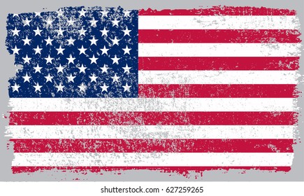 Grunge American flag.Vector flag of USA.