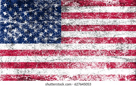 Grunge American flag.Vector flag of USA.
