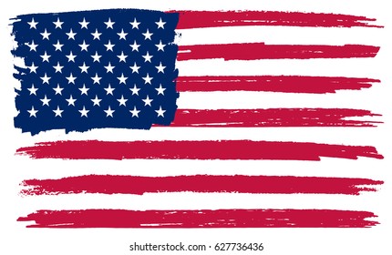 Grunge American flag.Vector flag of USA.