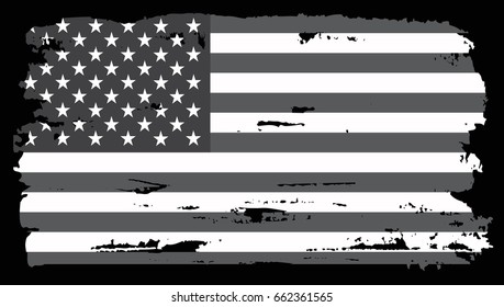 Grunge American flag.Vector flag of USA.