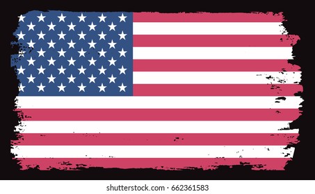 Grunge American flag.Vector flag of USA.