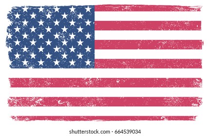 Grunge American flag.Vector flag of USA.