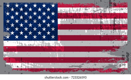 Grunge American flag.Vector flag of USA.