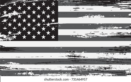 Grunge American flag.Vector flag of USA.