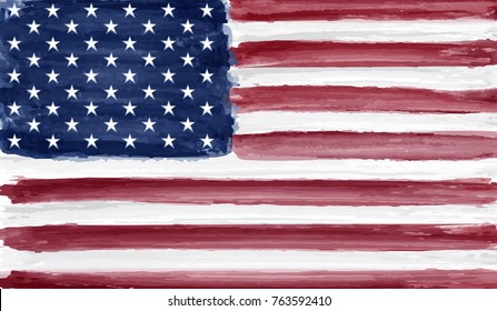 Grunge American flag.Vector flag of USA.
