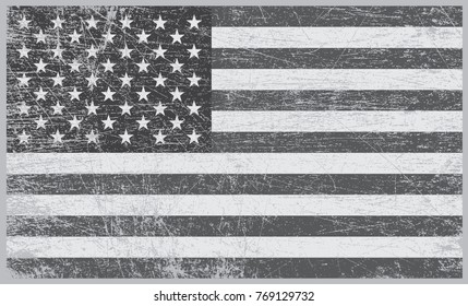 Grunge American flag.Vector flag of USA.