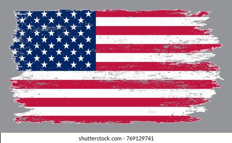 Grunge American flag.Vector flag of USA.