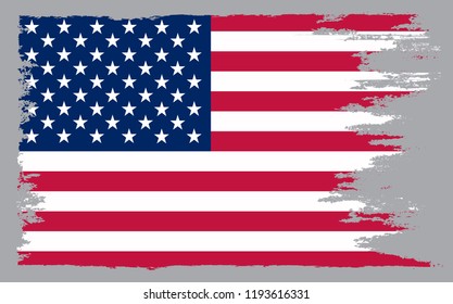 Grunge American flag.Vector old flag of United States.