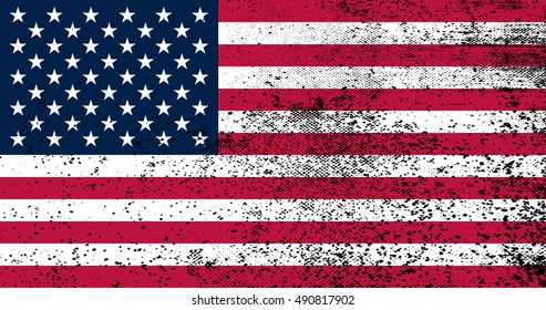 Grunge American flag.Vector template.