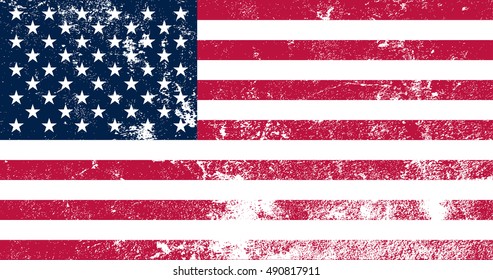 Grunge American flag.Vector template.