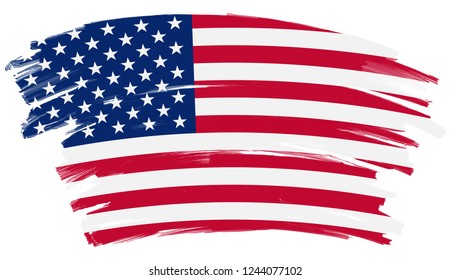 Grunge American flag.Vector USA flag icon.