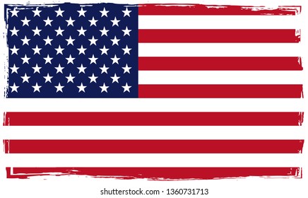 Grunge American flag.Vector USA flag.