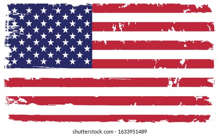 Grunge American flag.Vector USA flag.