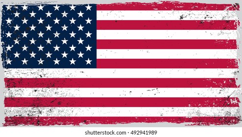 Grunge American flag.Vector USA flag.