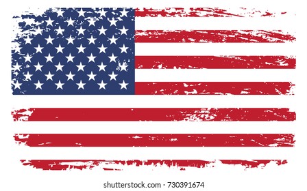 Grunge American flag.Vintage flag of United States.