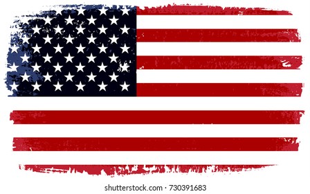 Grunge American flag.Vintage flag of United States.