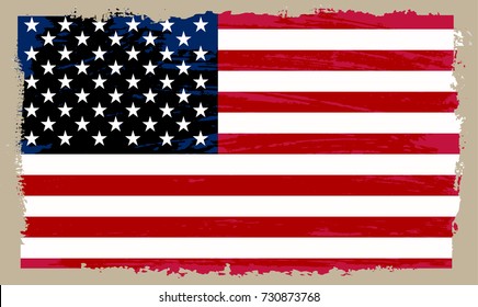 Grunge American flag.Vintage flag of United States.