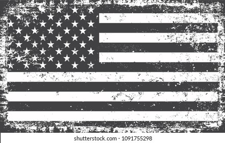 Grunge American Flag.Vintage flag of USA.Vector.