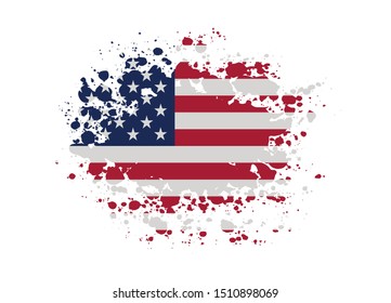 Grunge american paint splash flag