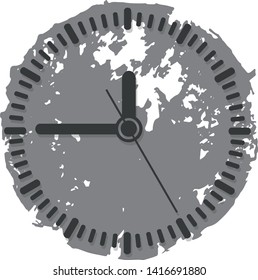 Grunge analog round wall clock.