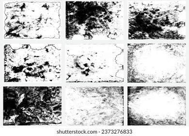 Grunge ancient parchment paper overlay set. Old textured dusty flat paper. Set of dirty papers for calligraphy memoir records and book making. Old witch book empty pages in dirt. 