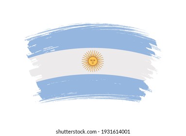 Grunge Argentina flag.Brush stroke flag of Argentina.