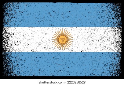 Bandera argentina ondulada.Vector de la antigua bandera argentina.