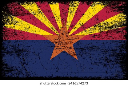 Grunge Arizona flag. Vector flag of Arizona.