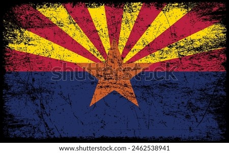 Grunge Arizona flag. Vector flag of Arizona.
