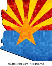 Grunge Arizona map with flag inside - Illustration