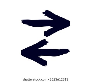 Grunge arrow icon. Grunge arrow paint vector design and illustration.
