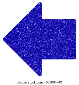Grunge Arrow Left rubber seal stamp watermark. Icon symbol with grunge design and unclean texture. Unclean vector blue emblem.