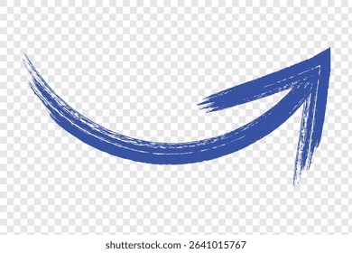 Grunge arrow right vector direction isolated on a transparent background. Arrow and Brush Arrow Vector Icon. Hand Drawn and Classic Directional Symbol.