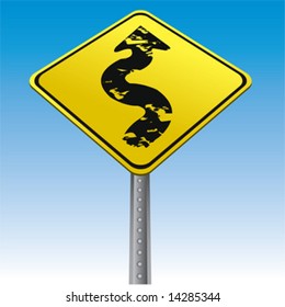 Grunge arrow traffic sign vector
