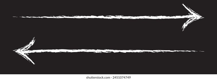 grunge flecha. grunge flecha Vector. grunge flecha pincel. grunge flecha pintar blanco. Ilustración vectorial. aislado sobre fondo negro. EPS 10