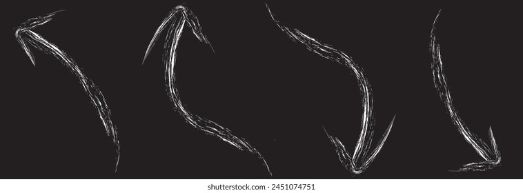 grunge flecha. grunge flecha Vector. grunge flecha pincel. grunge flecha pintar blanco. Ilustración vectorial. aislado sobre fondo negro. EPS 10