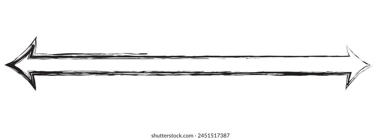 grunge arrow vector. grunge arrow brush. grunge arrow paint.  isolated on the white background. Vector illustration. EPS 10.
