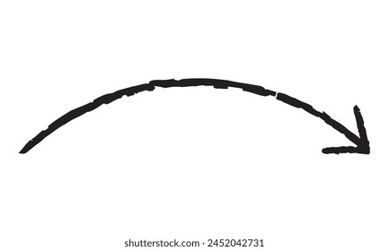 grunge arrow vector. grunge arrow brush. grunge arrow paint. Brush stroke (arrow). Vector illustration