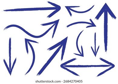 grunge arrow vector. grunge arrow paint. Arrow brush doodle chalk line stroke. Sketch pencil arrow icon. Hand drawn grunge brush sketch direction element. eps 10