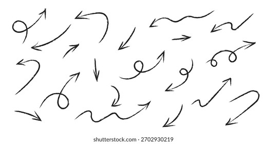 grunge arrow vector set. grunge arrow brush