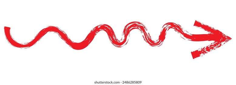 Grunge arrows collection. Set of hand drawn grunge arrow. Grungy brushes realistic. Black sketch handmade watercolor doodle arrow - stock vector.