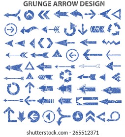 Grunge arrows design on white background,blue version,clean vector