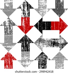 grunge arrows on white seamless pattern